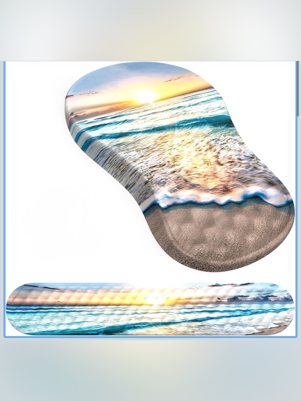 Ergonomic Mouse Pad with Wrist Rest and Keyboard Wrist Rest Pad, New, Beach